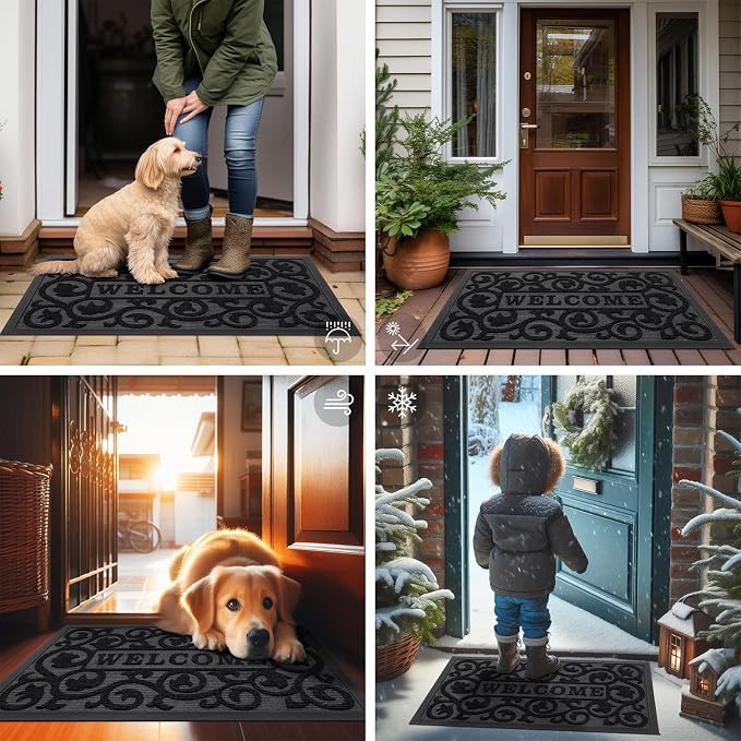 Smiry Welcome Door Mat Outside Entrance, Heavy Duty Trap Dirt and Moisture Easy - Image 6