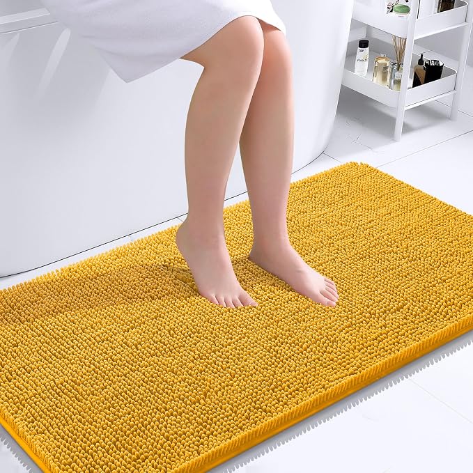 OLANLY Bathroom Runner Rugs 44x24, Soft Absorbent Chenille Bath Rugs, Rubber by OLANLY