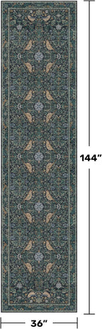 Vintage 3x12 Wide Hallway Runner Rug, Washable Extra Long Runner Rugs - Image 2