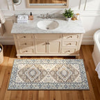 Lessymo 2 x 4 Entryway Rug, Machine Washable Area Rugs Boho Faux Wool Low Pile - Image 2