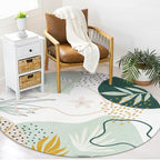 Lahome Green Washable Round Rug - 7Ft Round Area Rug - Image 5