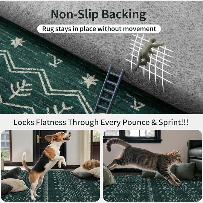 SERISSA 2x4 Rugs for Entryway, Washable Non-Slip Kitchen Runner Rug Small Dark - Image 5