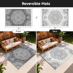 Pauwer Waterproof Outdoor Rug 6x9, Reversible Plastic Straw Patio Camping Rug - Image 2