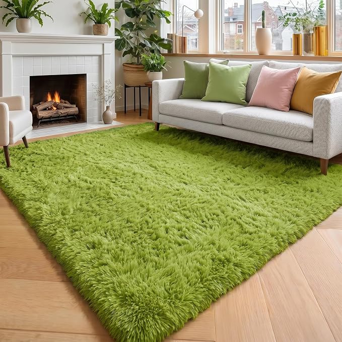 Amdrebio Grass Green Area Rugs 8x10 - Image 3