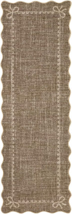 GarveeHome Scalloped Bow Rug for Living Room, Solid Brown Rug for Dorm - Image 4