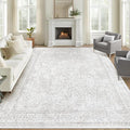 9x12 Area Rugs for Living Room: Washable Large Vintage Floral Rug Low Pile by LOSBULAKE