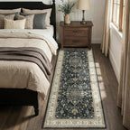 RELEANY Area Rugs Runner 2'x6' Washable Non-Slip, Floral Vintage Distress - Image 2