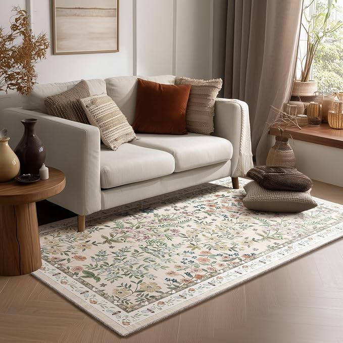 3x5 Washable Area Rugs for Entryway: Small Throw Rugs Stain Resistant Non Slip by palohom