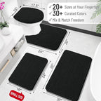 OLANLY Black Bathroom Rug 30x20, Extra Soft Absorbent Chenille Bath Rugs - Image 2