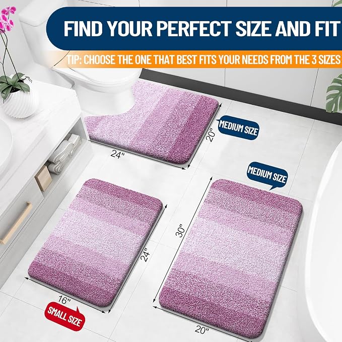 OLANLY Small Bathroom Rugs Mat 24x16, Extra Soft Absorbent Microfiber Bath Rugs - Image 2