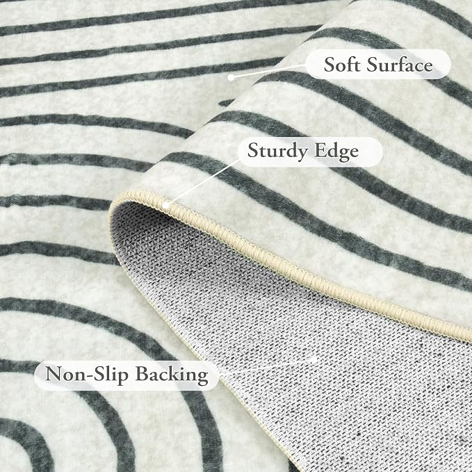 Lahome Abstract Washable 6x9 Rug, Soft Bedroom Rug - Image 6
