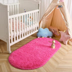 LOCHAS Bedroom Rug 2.6' x 5.3', Hot Pink Fluffy Shaggy Area Rug - Image 4