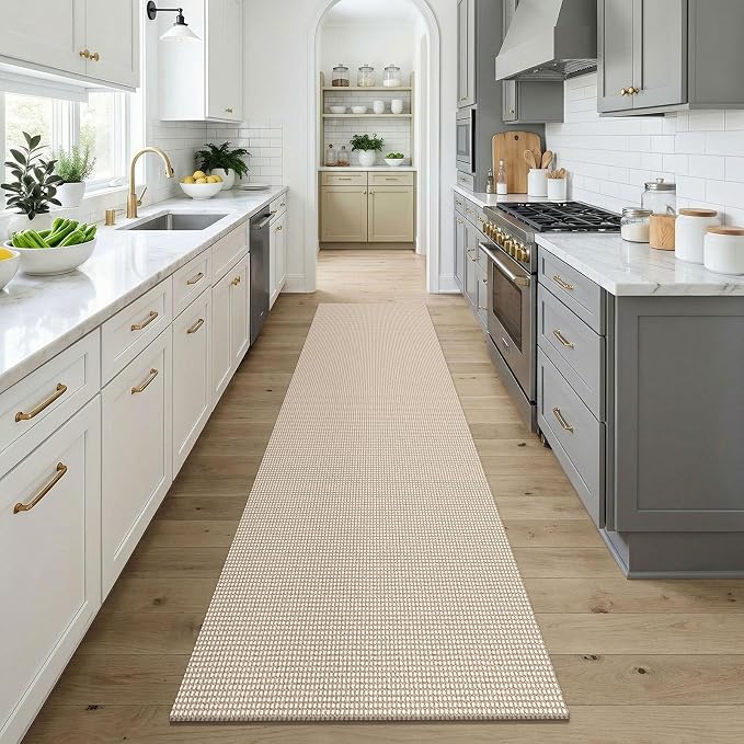 KOZYFLY Cotton Runners for Hallway 3x9, Wide Washable Runner Rug, Woven Non - Image 2