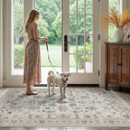 Rugxara Floral Rug for Entryway Bedroom, 3x5 Washable Area Rug, Vintage Boho - Image 3