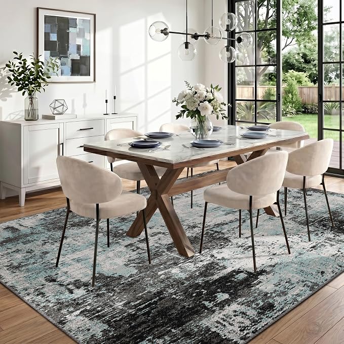 RELEANY Washable Area Rugs 5'x7' Non-Slip Modern Abstract Soft - Image 3