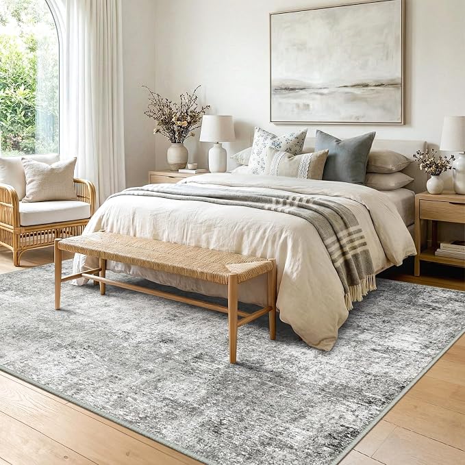 RELEANY Washable Area Rugs 6'x8' Non-Slip Modern Abstract Soft - Image 2