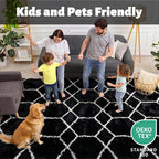 ONASAR Large Area Rugs for Living Room, 7x10 Black and White Rug, Boho Thick - Image 3