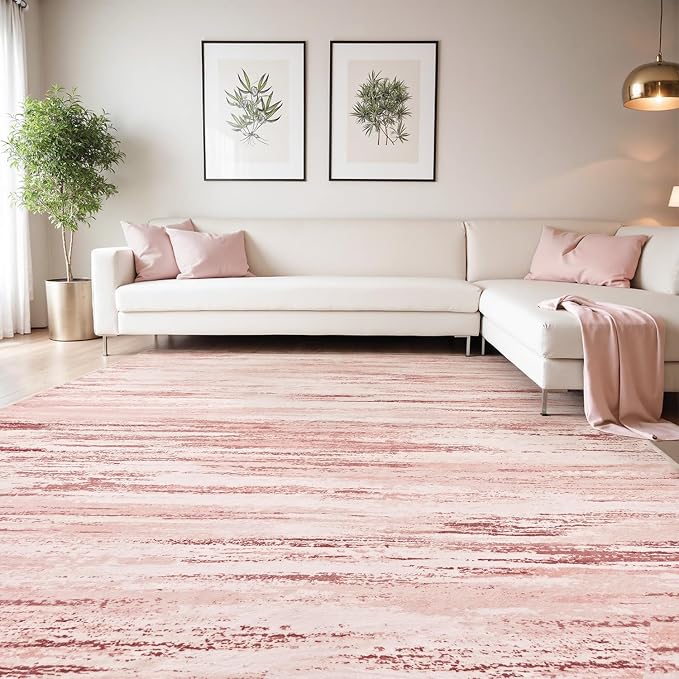tchdio Pink Rug-8x10 Area Rugs for Living Room, Ultra Soft Washable Rugs for by Tchdio