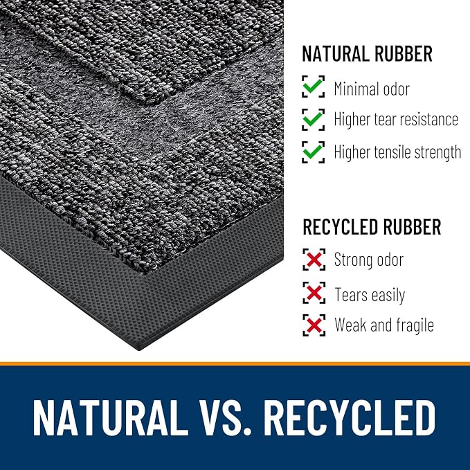 OLANLY Half Circle Door Mat Indoor Outdoor Entrance Welcome, Waterproof - Image 4
