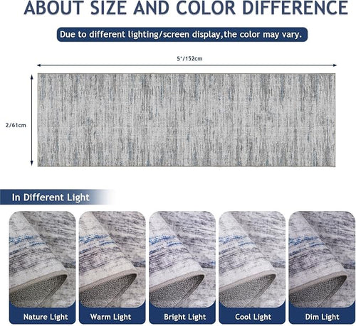 2x5 Washable Runner Rugs，Modern Abstract Rug Runner, Ultra-Thin Kitchen Runner - Image 2