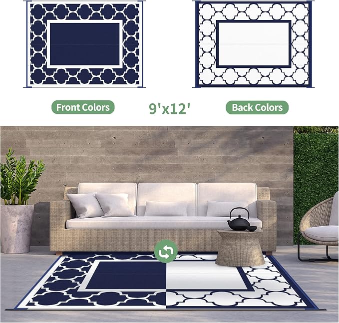GENIMO 9' x 12' Outdoor Rug Waterproof - Image 4