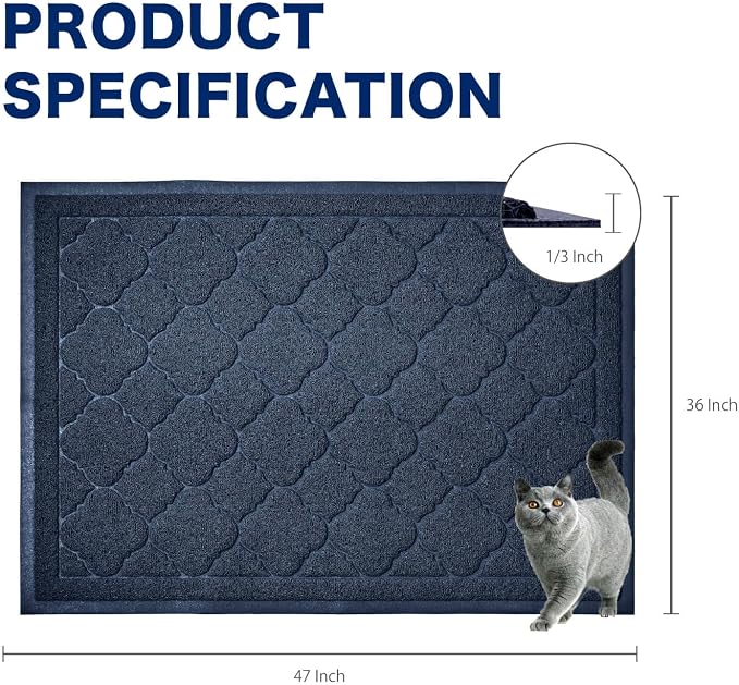 WePet Cat Litter Box Mat, Kitty Premium PVC Pad, Durable Trapping Rug, - Image 3