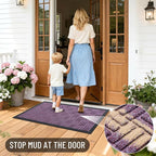 OLANLY Front Door Mat Outside Entrance 47x17, Heavy Duty Sturdy Natural Rubber - Image 6