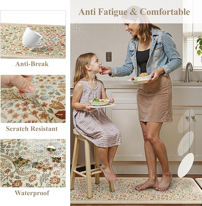 Collive Kitchen Mats Cushioned Anti Fatigue, Non Slip Waterproof Kitchen Floor - Image 6