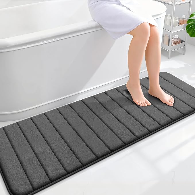 OLANLY Memory Foam Long Bathroom Rugs Runner 59x20, Super Soft Absorbent Bath by OLANLY