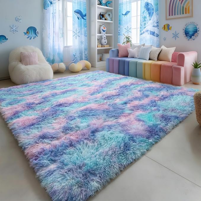 Amdrebio Blue Purple Rainbow Rugs - Image 3