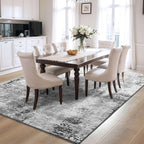 Living Room Rug 5x7 Gray Area Rug Machine Washable Boho Rug Non Slip Abstract - Image 5