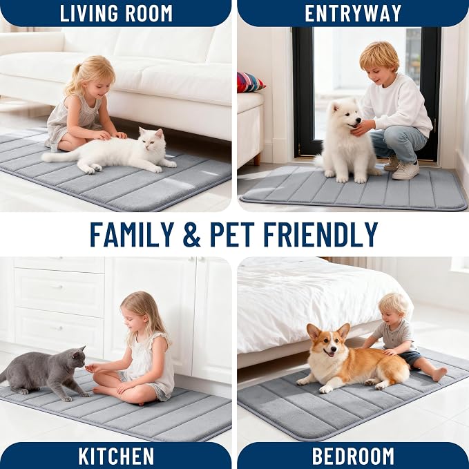 OLANLY Memory Foam Bath Mat 44x32, Super Soft Absorbent Bathroom Rugs, Quick Dry - Image 9