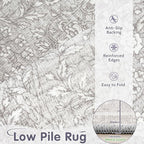 Washable Rug 9x12 Area Rugs: Vintage Floral Rugs - Image 3