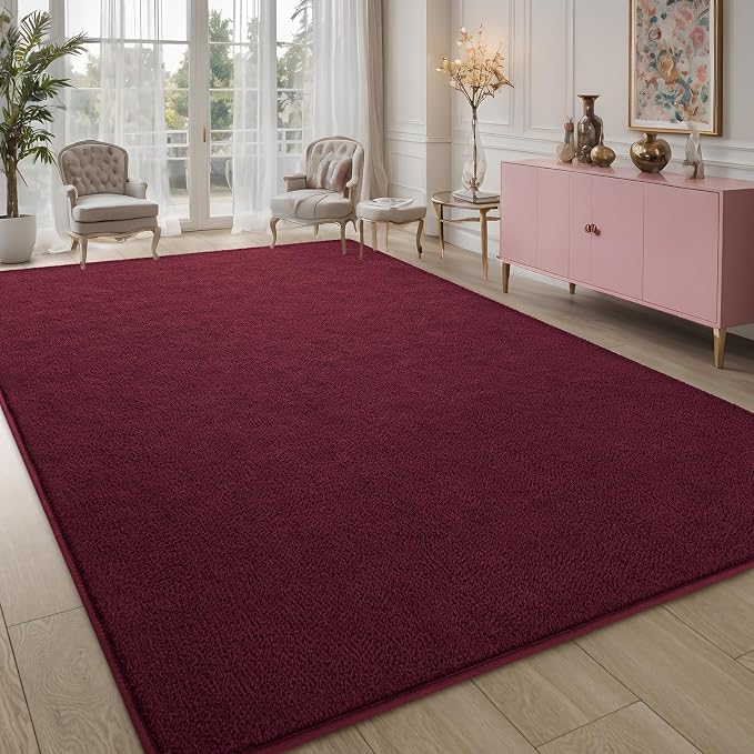 Pettop 5x7 ft Burgundy Red Area Rugs - Image 7