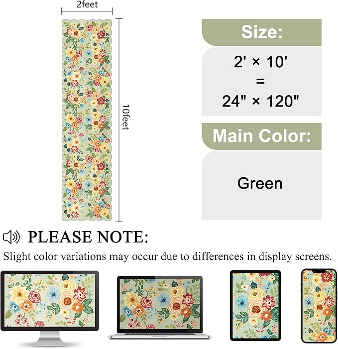 DUKINO 2x10 Runner Rug for Hallway, Washable Kitchen Rug - Image 2