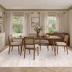 Latte&Fog Pink 8x10 Rugs for Living Room, Vintage Large Area Rugs for Girls - Image 4