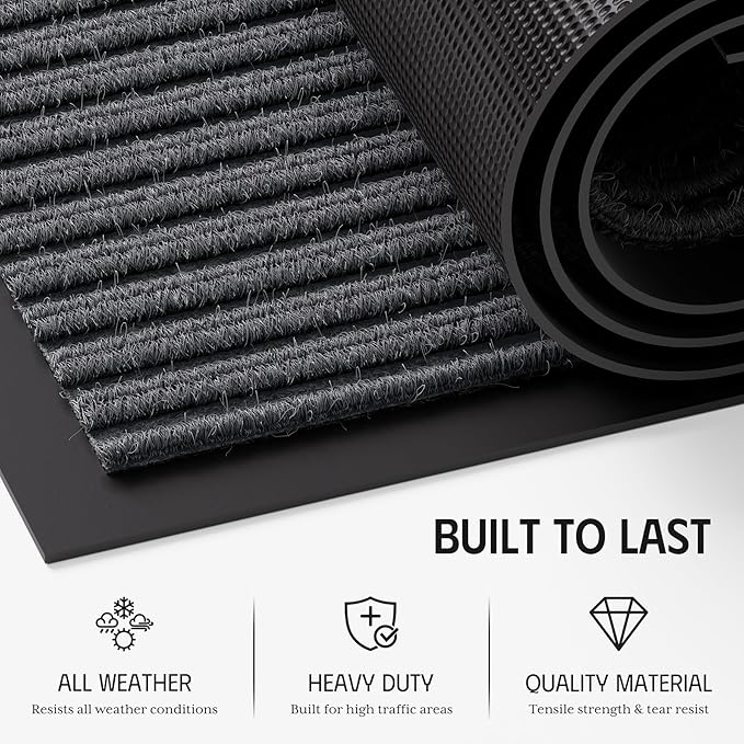 Front Door Mat 4' x 6', Heavy Duty Door Mat Outside Entrance, Non-Slip Welcome - Image 3