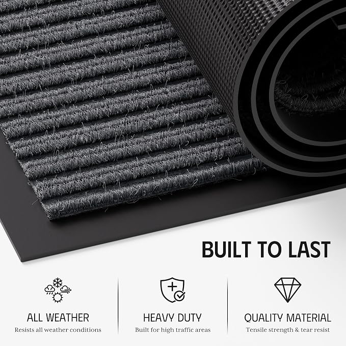 Large Commercial Door Mat, Low Profile Easy Clean Welcome Mat Indoor Outdoor - Image 3