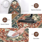 Yamaziot Area Rug 5x7, Non-Slip Washable Boho Vintage Living Room Bedroom Rug - Image 4