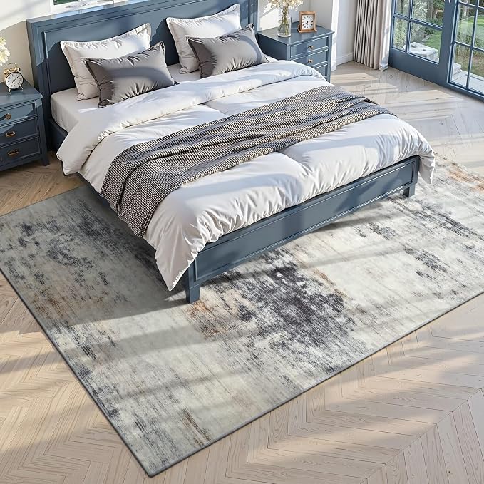 Toneed Abstract Area Rug 5x8 Modern Washable Rug Soft Non Slip Rug Low Pile - Image 2