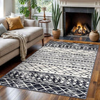 KUTA 4x6 Rug Boho Rugs for Living Room, Moroccan Washable Kitchen Rug Non Slip - Image 3