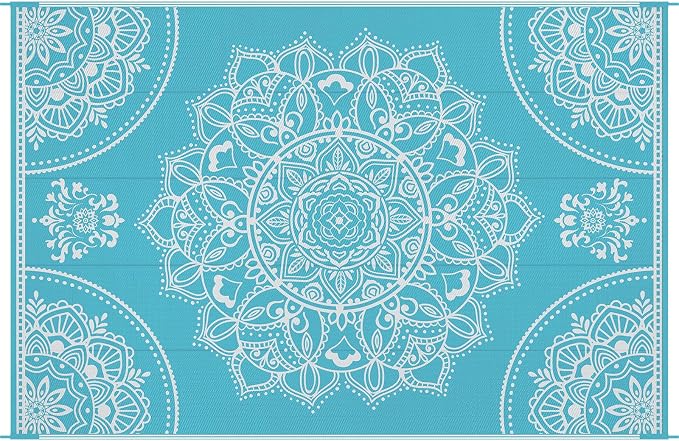Pauwer Waterproof Outdoor Rug 6x9, Reversible Plastic Straw Patio Camping Rug - Image 9