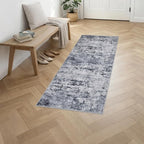 2'x6' Runner Rug Washable Rug: Modern Abstract Soft Thin Runner Rug Grey - Image 3