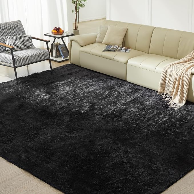 Ultra Soft Rug for Living Room, 8X10 Fluffy Shag Area Rug for Bedroom, Modern - Image 3