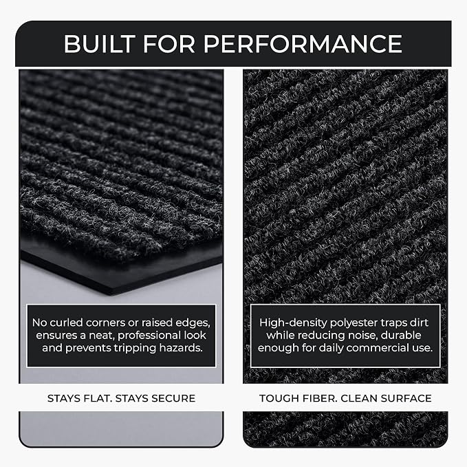 Commercial Door Mat 3'x6' Black, Heavy Duty Industrial Floor Mat - Image 6