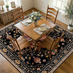 RELEANY Area Rugs Square 7ft Washable Non-Slip, Floral Vintage Distress by RELEANY