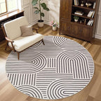 Washable Rug 4ft Area Rugs for Living Room, Abstract Rug for Bedroom, Soft by ROYHOME