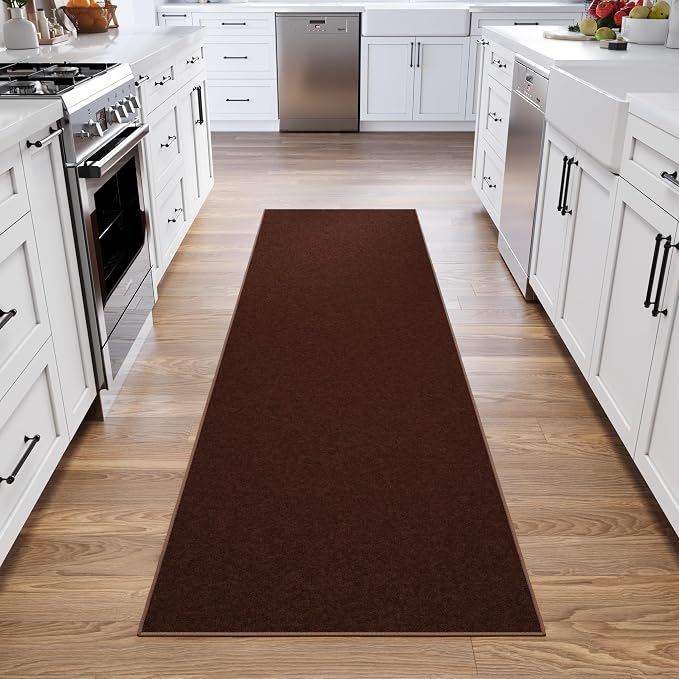Ottomanson Hallway Runner Rug 2'7" x 9'10" Non Slip Solid Area Rugs Easy to - Image 9