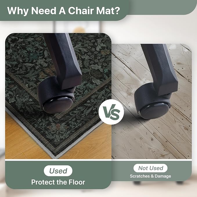 48"x60" Office Chair Mat for Hardwood Tile Floor, Under Desk Carpet Protector - Image 5