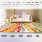 Washable 9x12 Sun Area Rug for Living Room, Rainbow Sun Modern Retro Large Area - Image 8